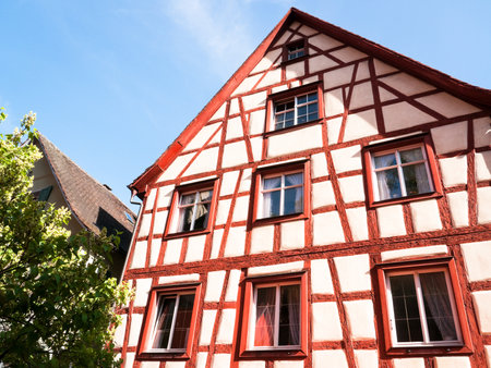 historic bavarian facade near rosenheimのeditorial素材