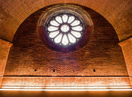 old brick wall at a church