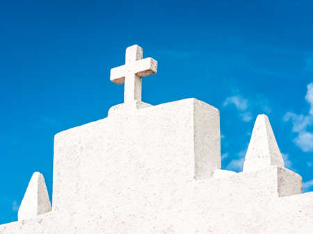 cross at a chapel in italyの写真素材