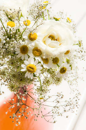 beautiful flowers and one roseの写真素材