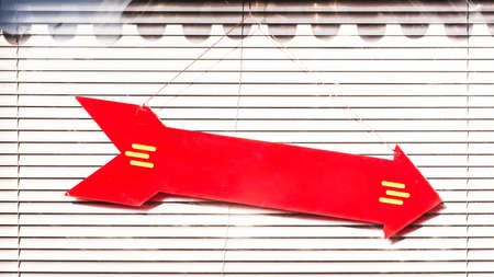 blank arrow sign at a storeの写真素材