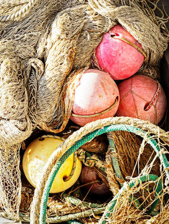 fishing buoy at a boatの写真素材