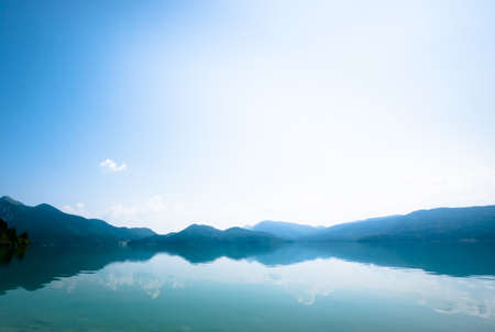 Walchensee near the bavarian alps in germanyの写真素材