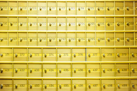 close-up of safety deposit boxesの写真素材