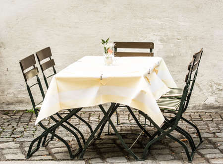 table at a sidewalk restaurant