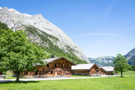 old farmhouse at the karwendel mountain - austriaのeditorial素材