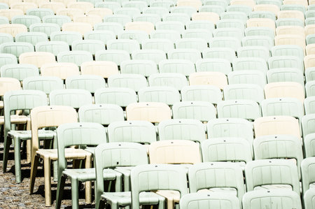rows of chairs at a concertのeditorial素材