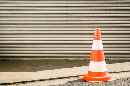traffic cone with space for textの写真素材