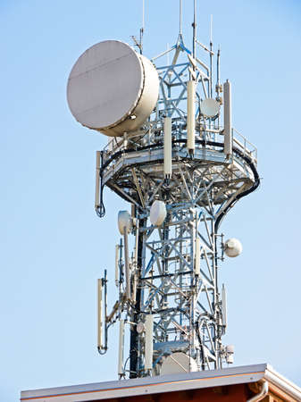 high section of a modern communication tower