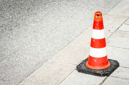 traffic cone with space for textの写真素材