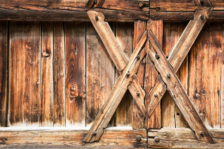 wooden wall at a stableの写真素材