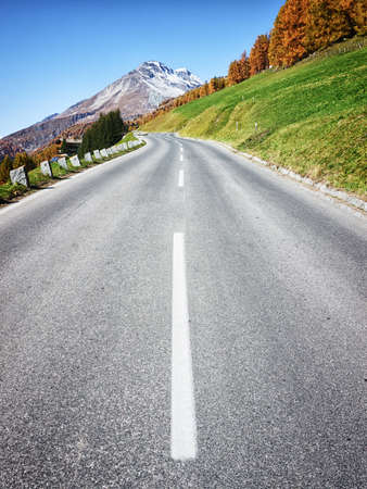 curve at the european alpsの写真素材