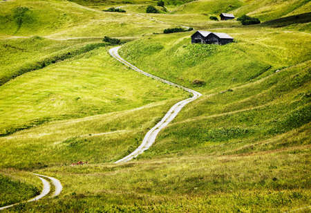 old log cabin at the european alpsの写真素材