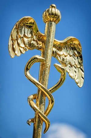Caduceus - aesculap staff (sign for medicine)の写真素材