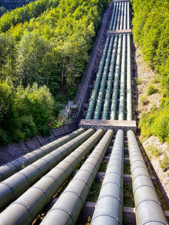 pipeline at a valley - photoの写真素材