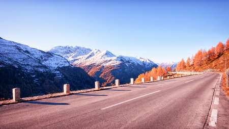 curve at the european alpsの写真素材