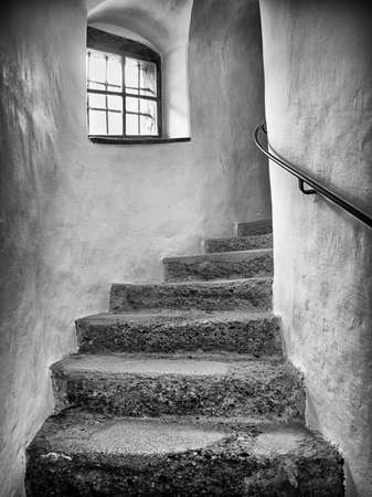 old staircase at a historic buildingの写真素材