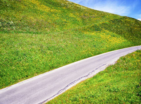 country road at the alpsの写真素材