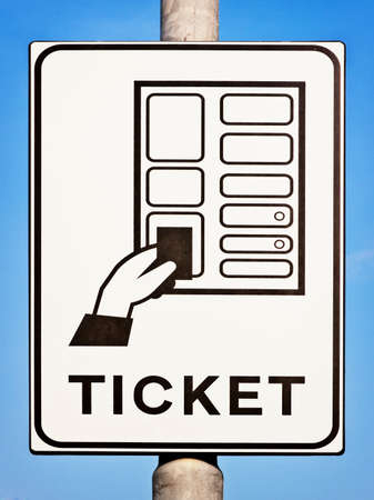 parkticket sign at a parking automatの写真素材