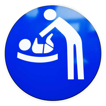 diaper changing table sign at a doorの写真素材