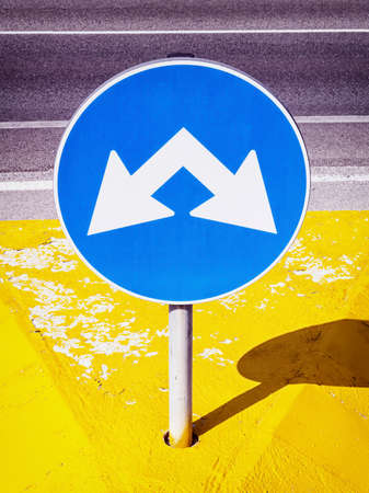 direction sign - left or rightの写真素材