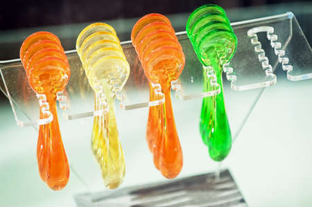colorful spoons at a modern kitchen