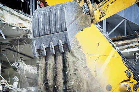 shovel of a modern excavatorの写真素材