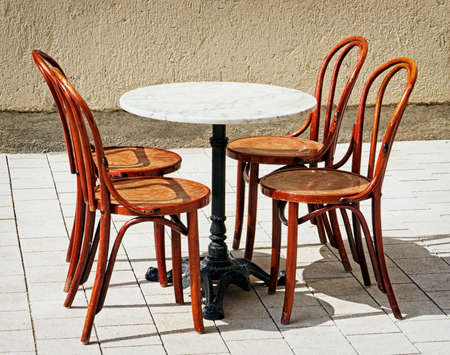 table and chairs at a restaurant