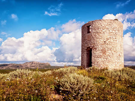 tower of a historic fortの写真素材