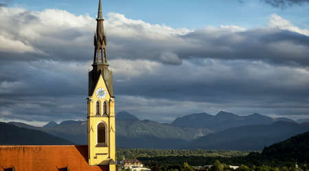 famous bavarian church in bad toelzの写真素材