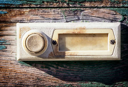 old bell button and nameplateの写真素材