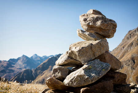 one rock stack - close upの写真素材