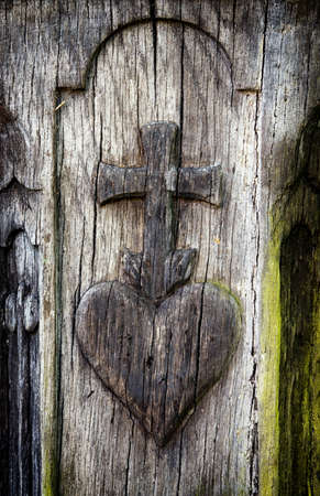 beautiful ornament at an antique gravestoneの写真素材