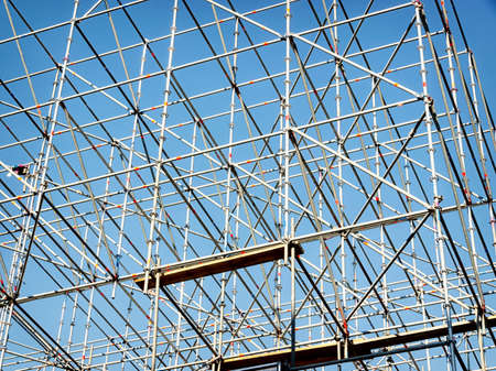 modern scaffolding at a construction site