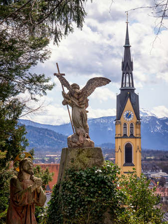 old famous statue in bad toelz - germanyの写真素材