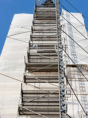 modern scaffolding at a construction siteの写真素材