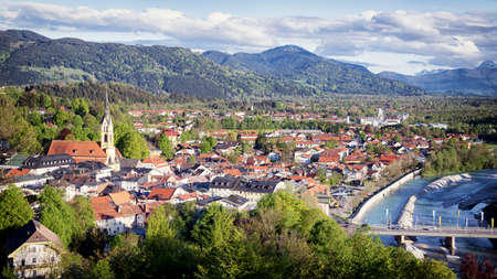 old town of bad toelz - bavaria - germanyの写真素材