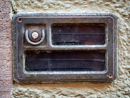 old bell button and nameplateの写真素材