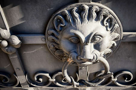 doorknocker at a front doorの写真素材