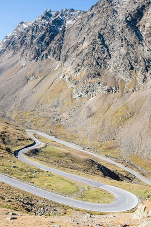 country road at the european alpsの写真素材