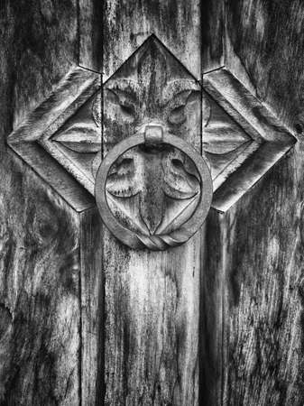old doorknocker at a historic buildingの写真素材