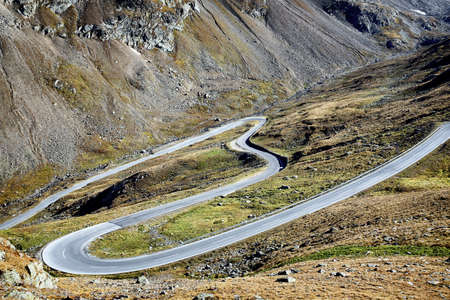 country road at the european alpsの写真素材