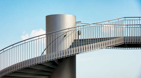 staircase at a lookout towerの写真素材