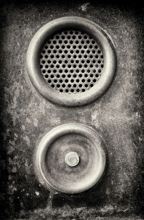 old bell button and speaker
