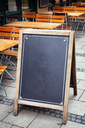 old wooden black board with space for textの写真素材