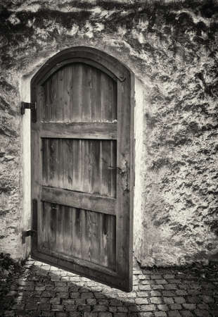 old door at a parkの写真素材