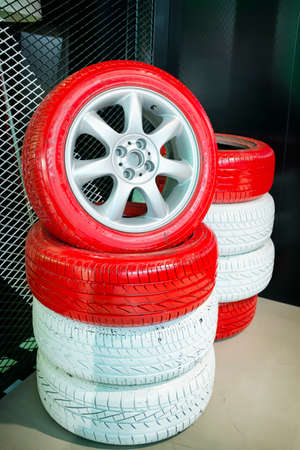 heap of old used tires