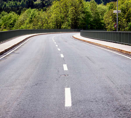 country road at the alpsの写真素材