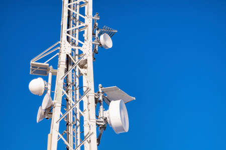 part of a modern communication towerの写真素材