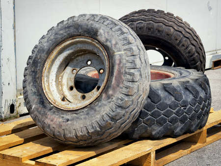 heap of old used tires